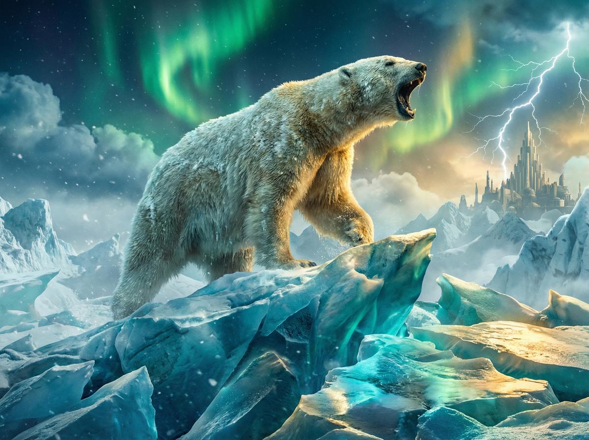 泄密-北极熊冰川巡游视频